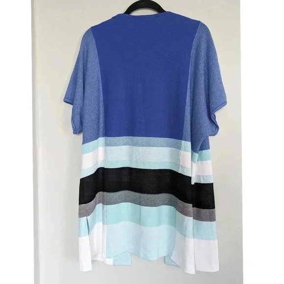 NEW Ming Wang Mixed Stripe Relaxed Soft Knit Cardigan - Picture 7 of 8